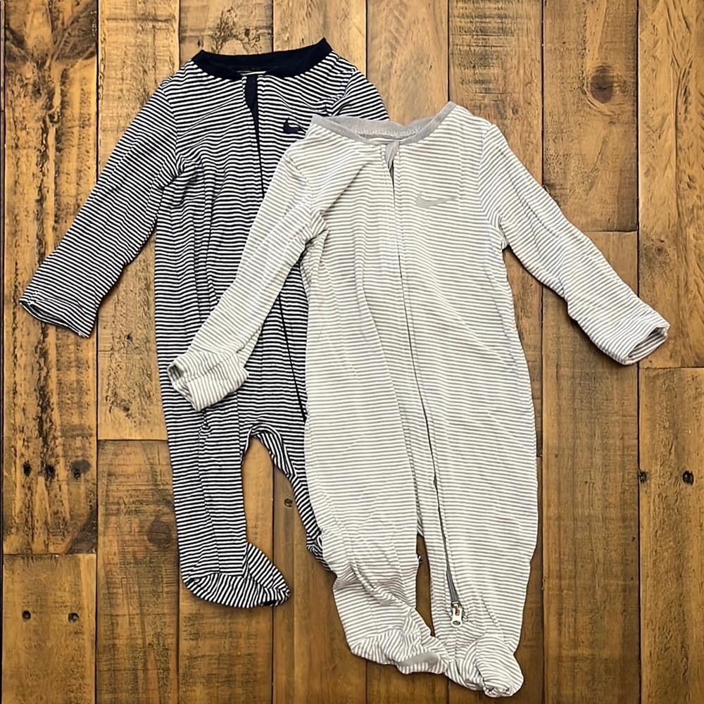Navy and Gray Nike Footed Pajamas
